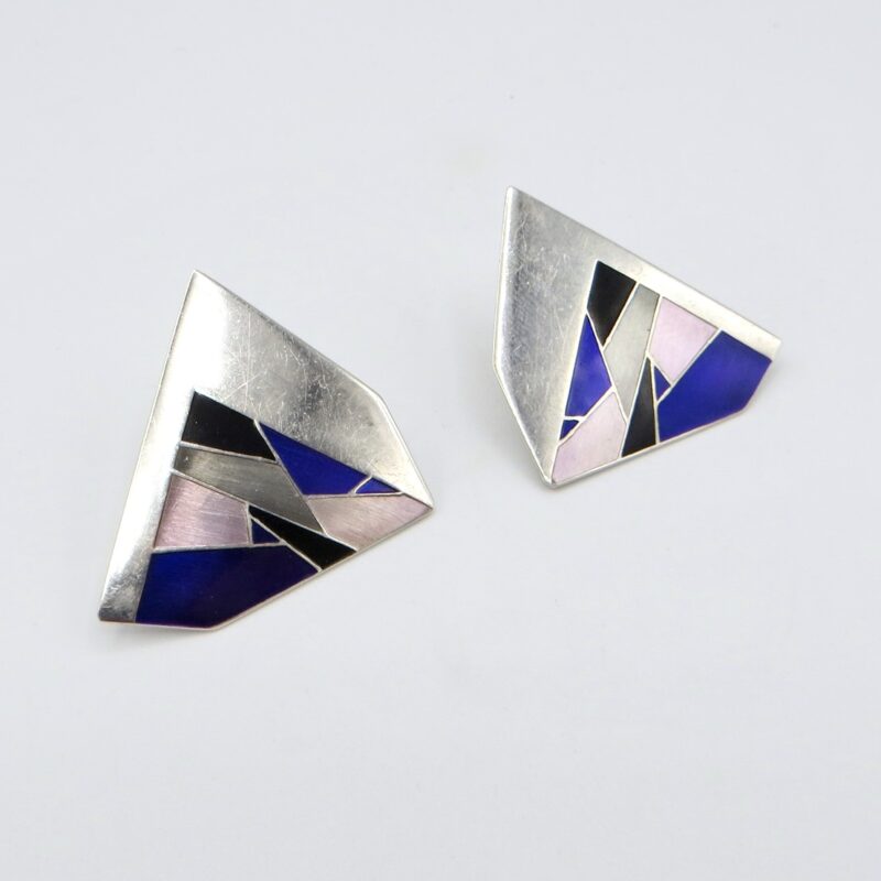 Silver and Enamel Earrings