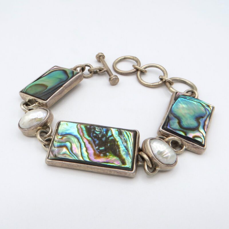 Silver, Pearl and Abalone Bracelet