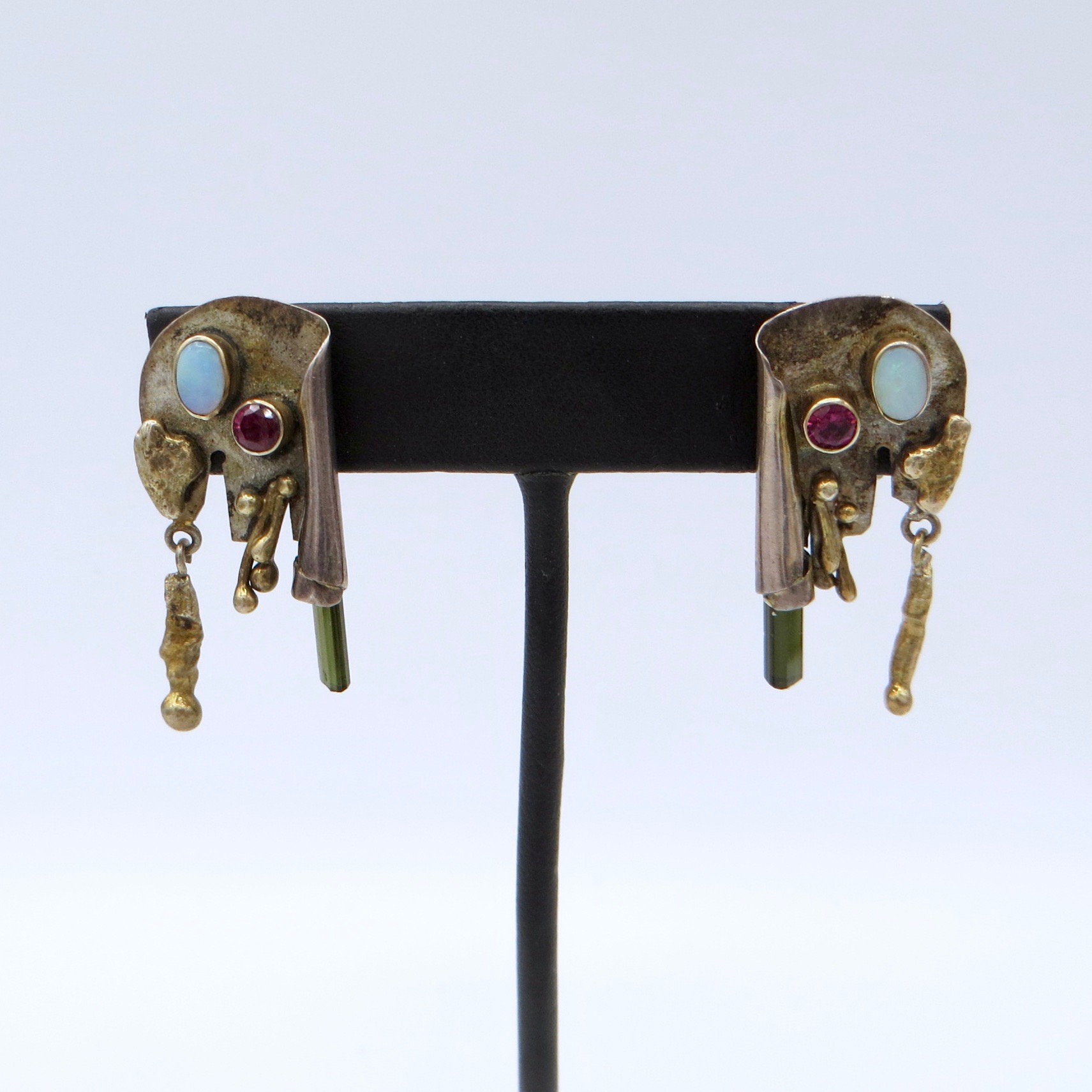 Silver and Gold Artisan Earrings