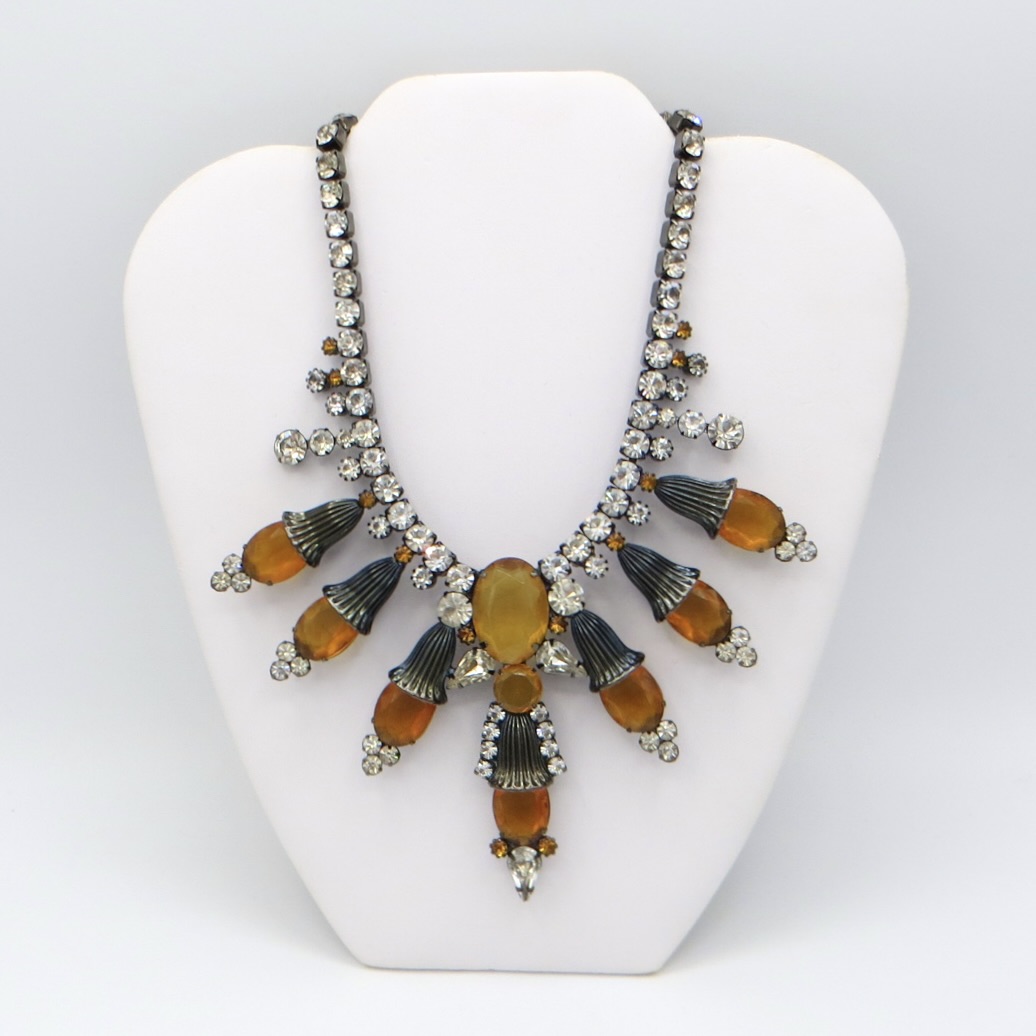 Orange and Black Costume Necklace