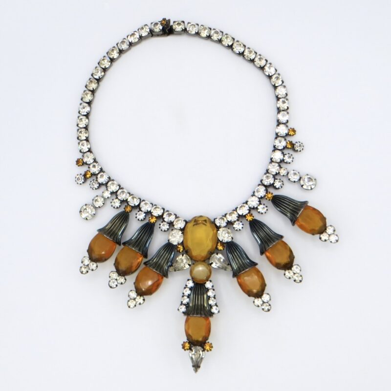 Orange and Black Costume Necklace