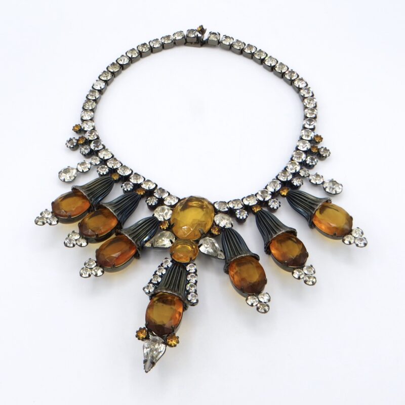 Orange and Black Costume Necklace