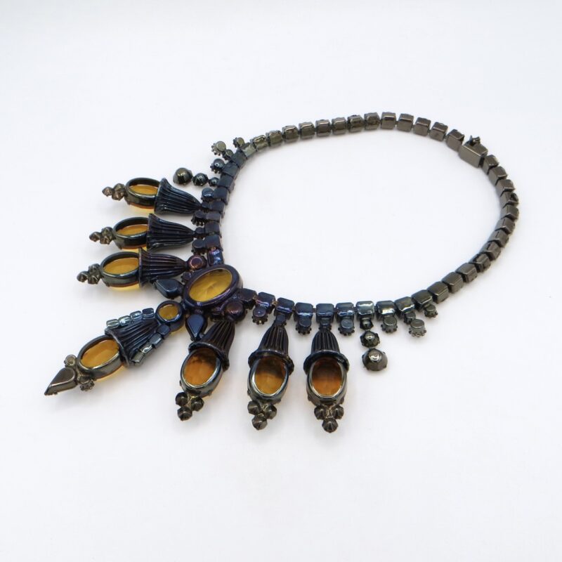 Orange and Black Costume Necklace