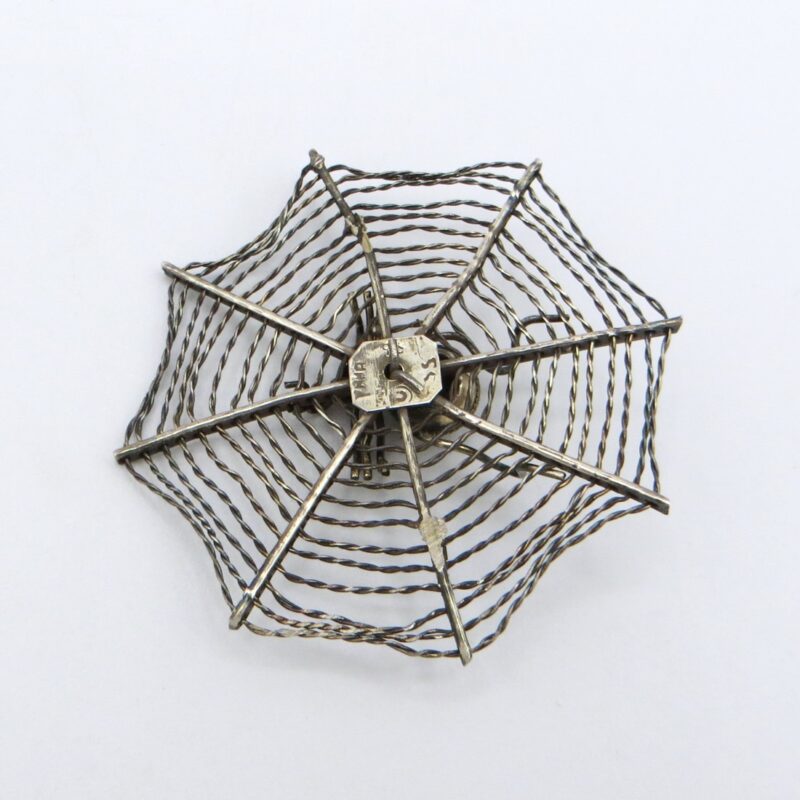 Silver Spiderweb Brooch