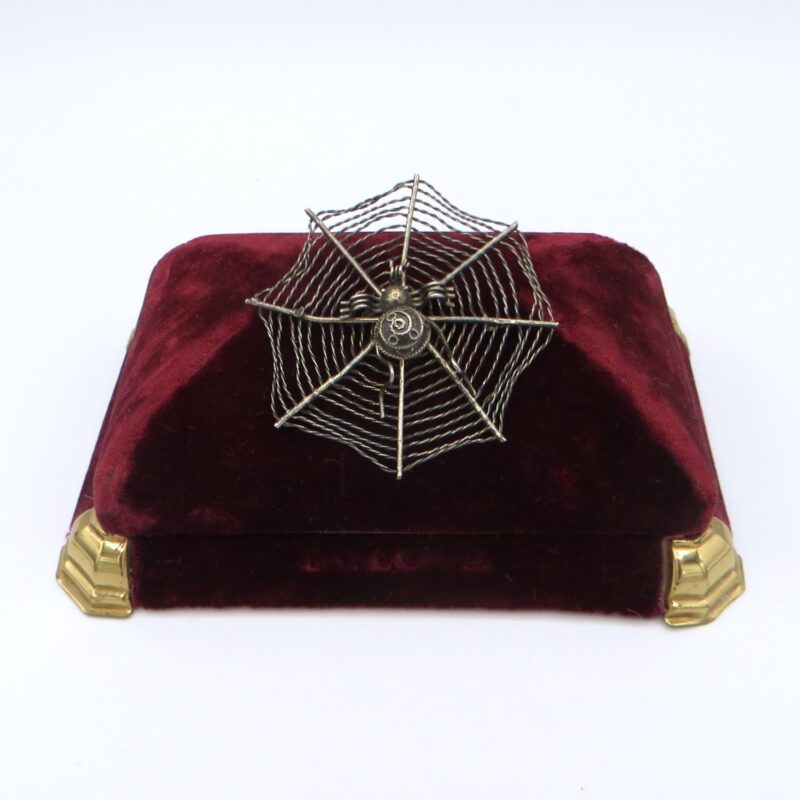 Silver Spiderweb Brooch