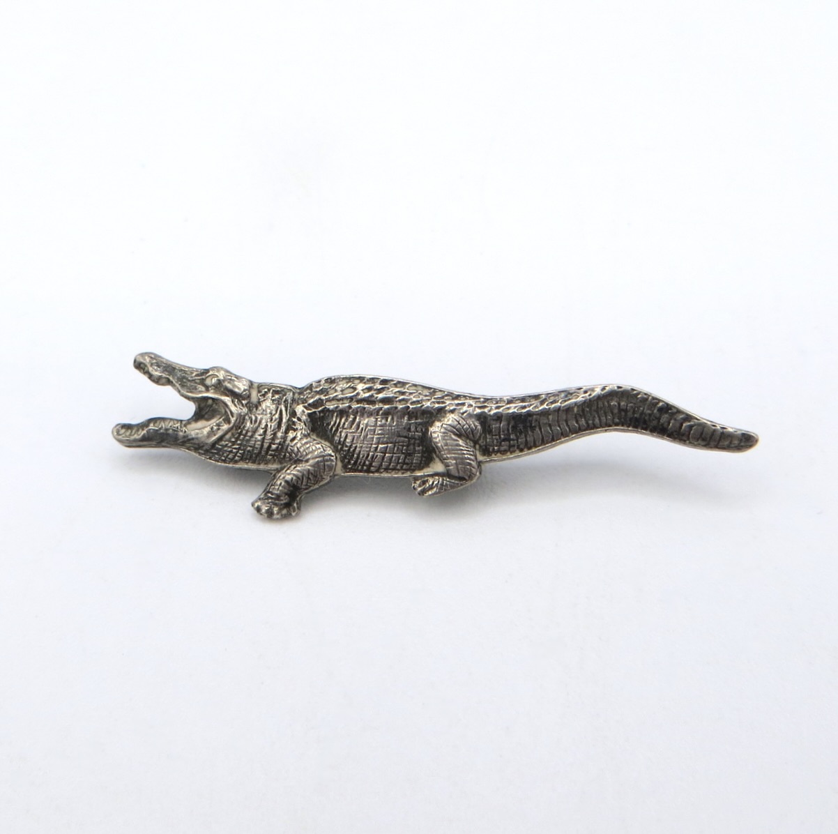 Silver Crocodile Brooch