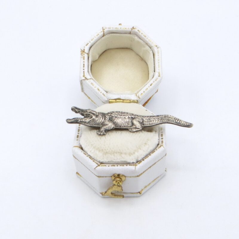 Silver Crocodile Brooch