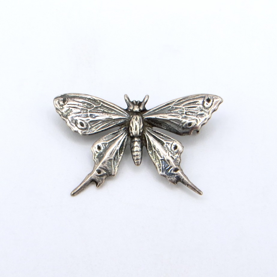 Silver Moth Brooch