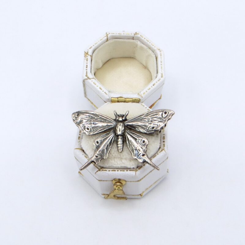 Silver Moth Brooch