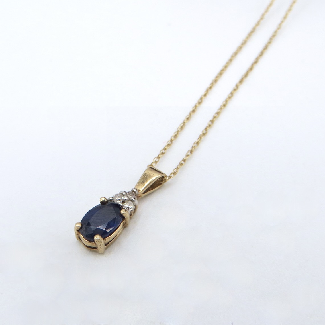 10kt Gold, Sapphire and Diamond Necklace