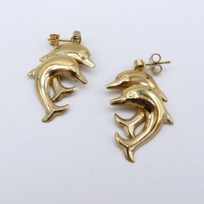10kt Gold Dolphin Earrings