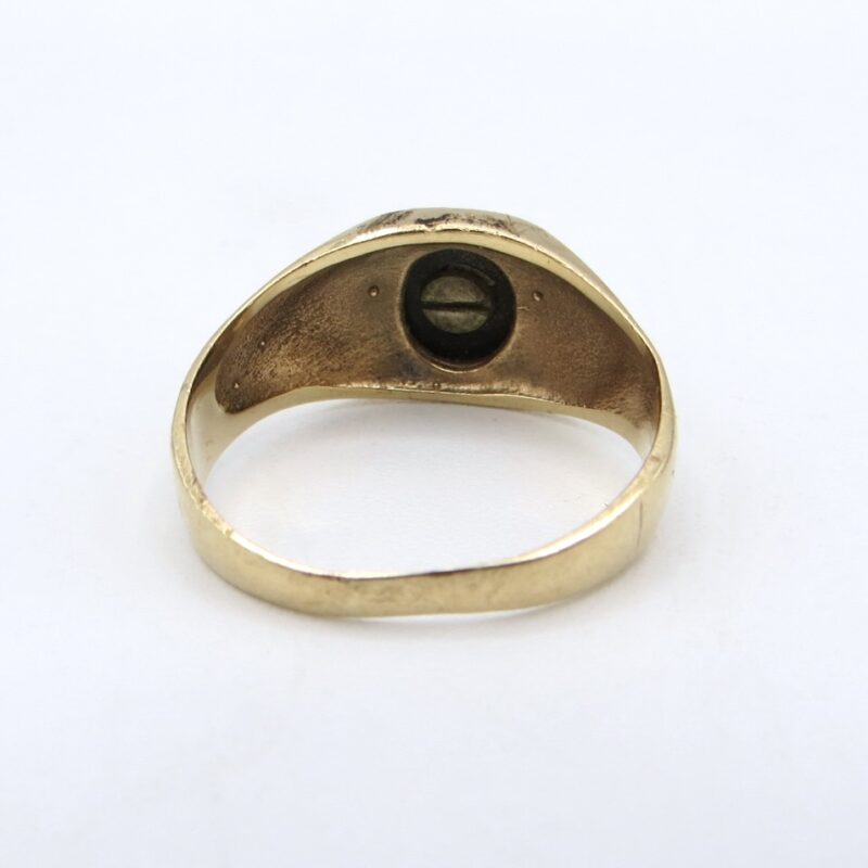 10kt Gold and Onyx Initial Ring