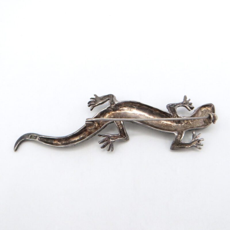 Silver & Marcasite Lizard Brooch