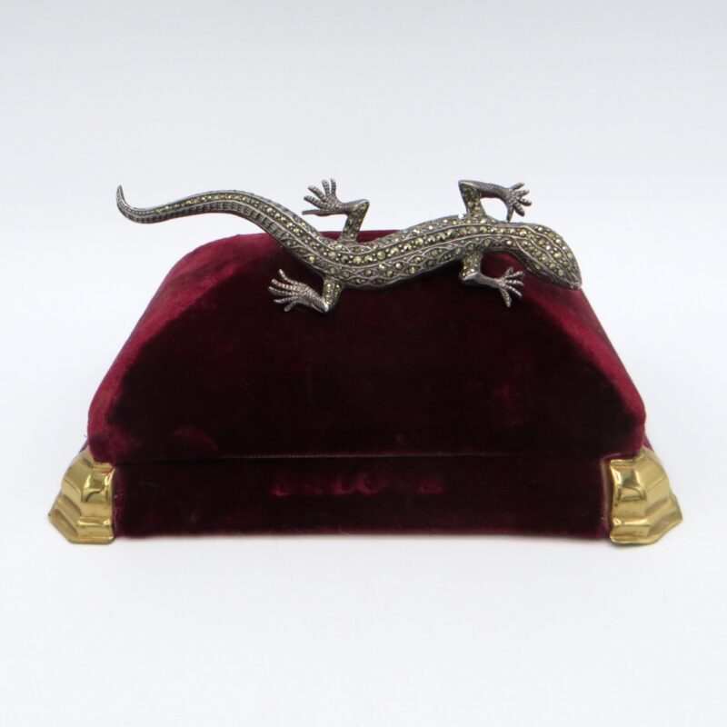 Silver & Marcasite Lizard Brooch