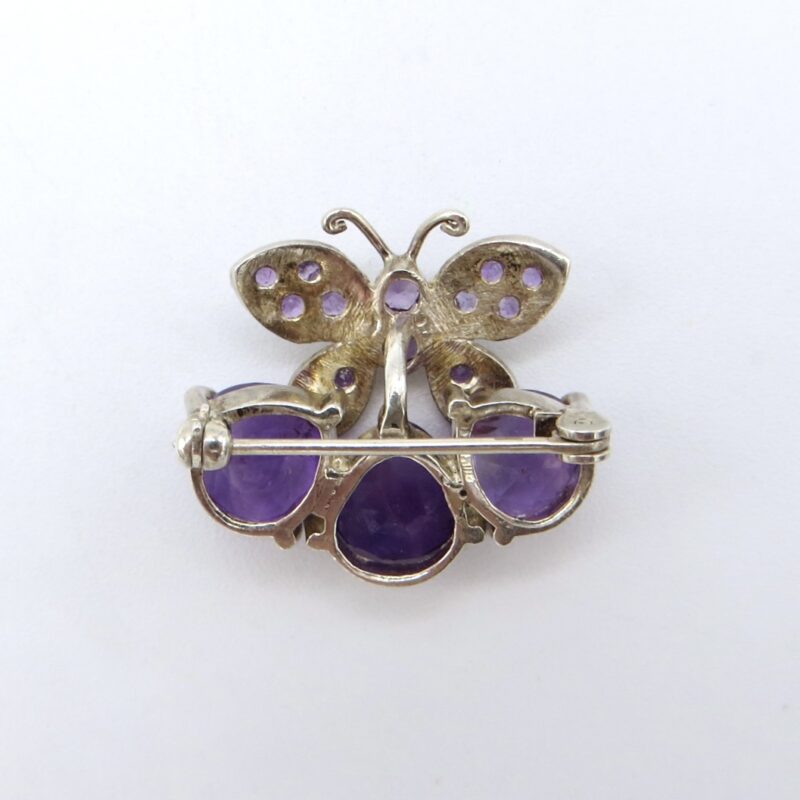 Silver and Amethyst Butterfly Brooch/Pendant