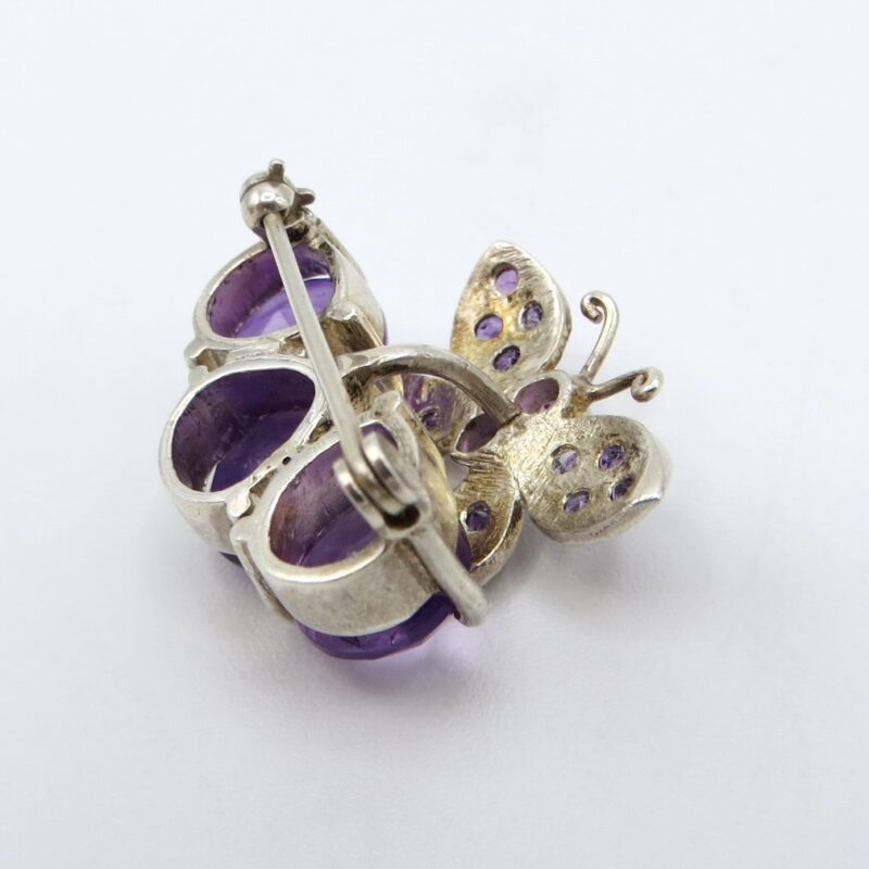Silver and Amethyst Butterfly Brooch/Pendant