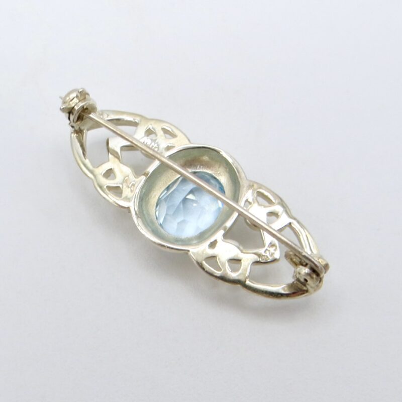 Silver and Topaz Celtic Brooch