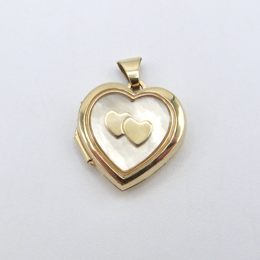 Gold & Mother of Pearl Heart Locket