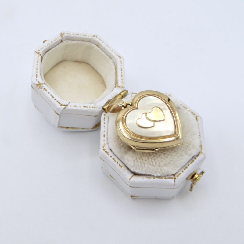 Gold & Mother of Pearl Heart Locket