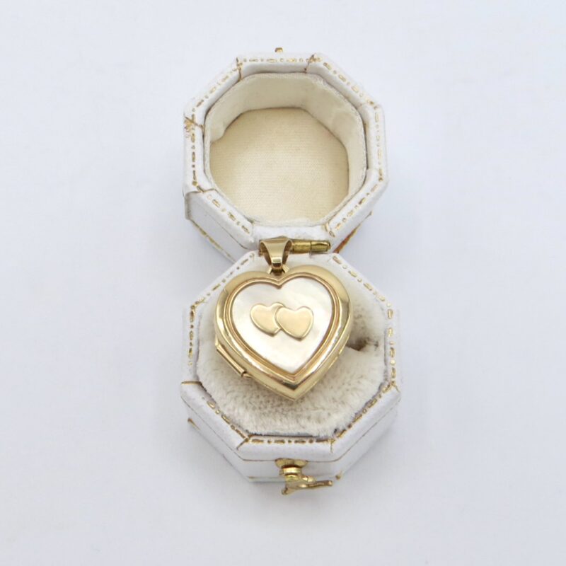 Gold & Mother of Pearl Heart Locket