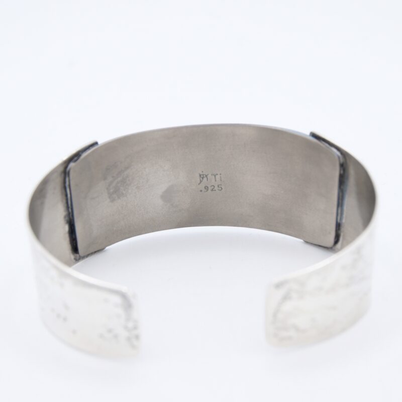 Silver Butterfly Wing Etched Bangle 