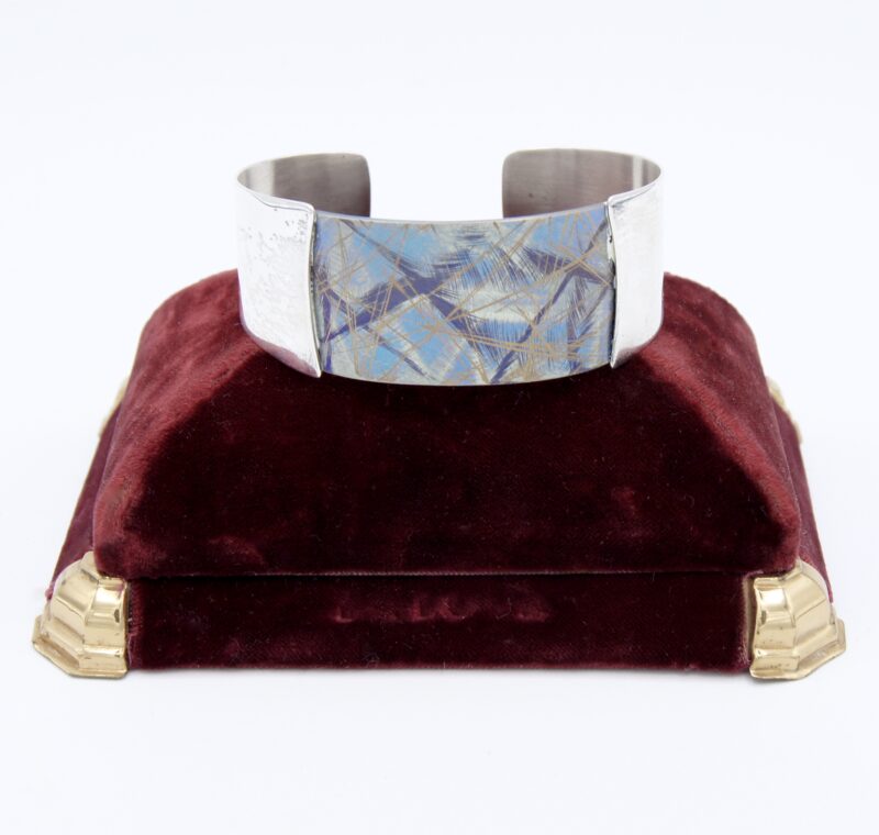 Silver Butterfly Wing Etched Bangle 