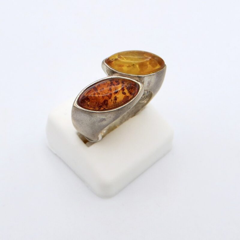 Silver & Amber Ring