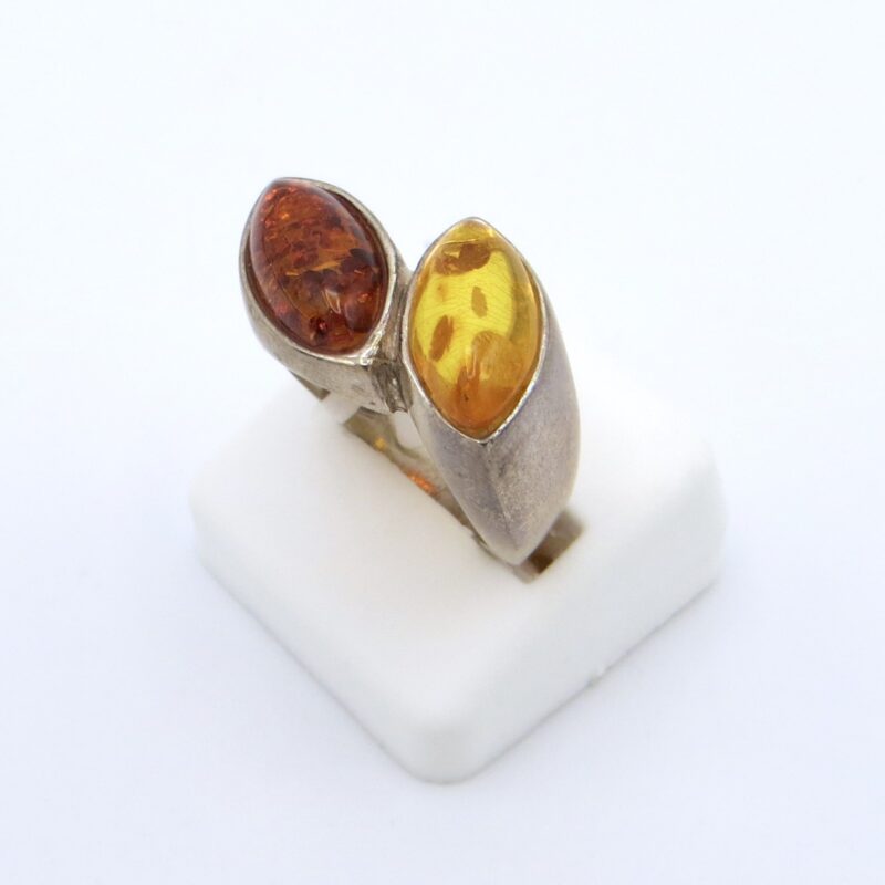 Silver & Amber Ring