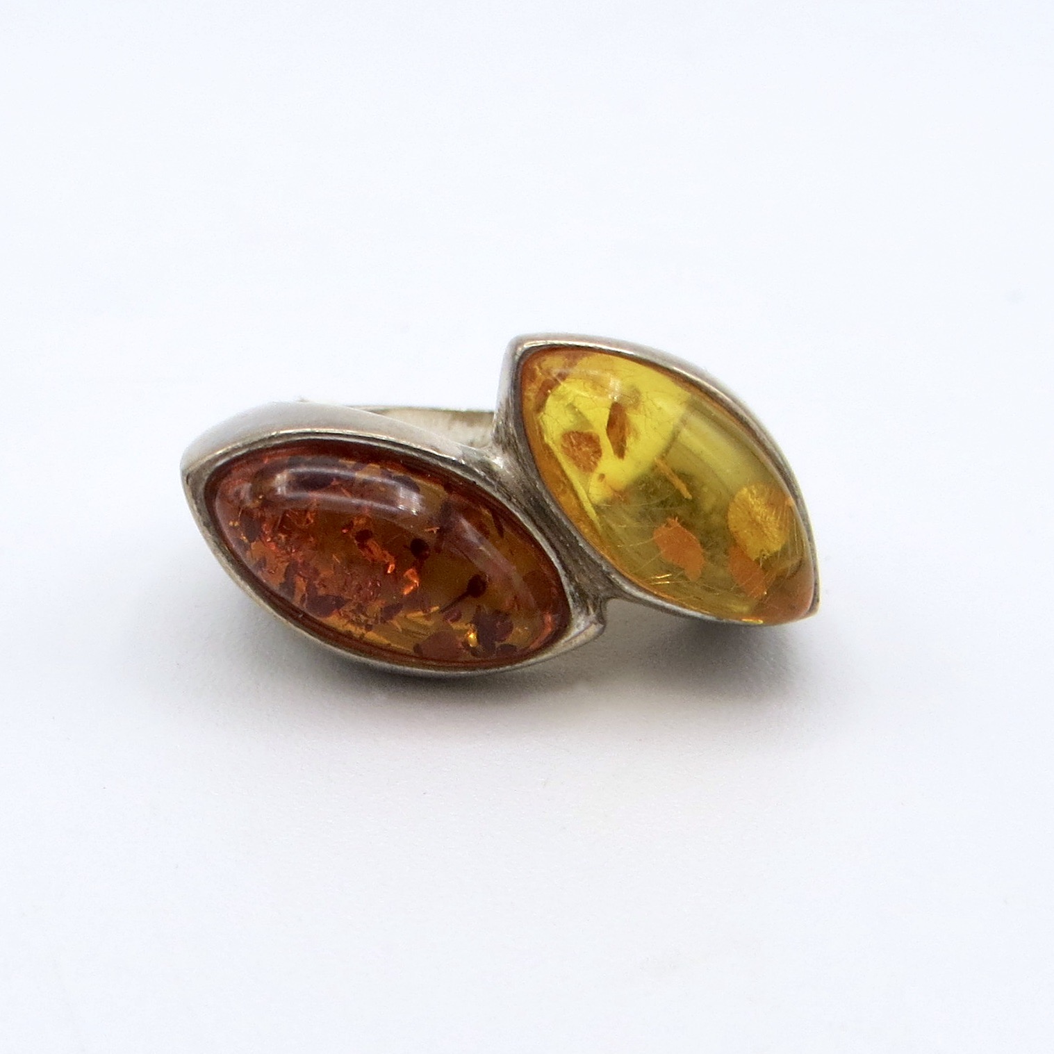 Silver & Amber Ring