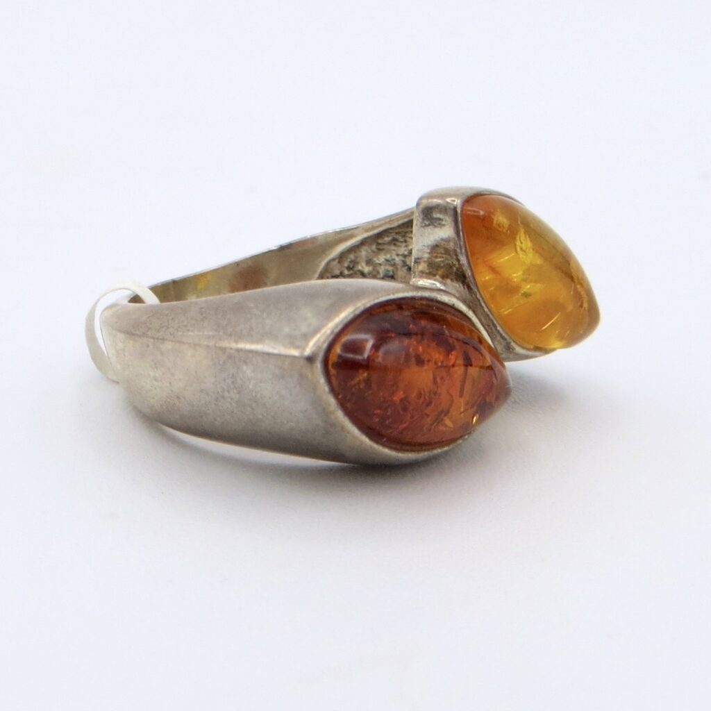 Silver & Amber Ring