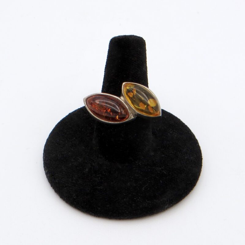 Silver & Amber Ring