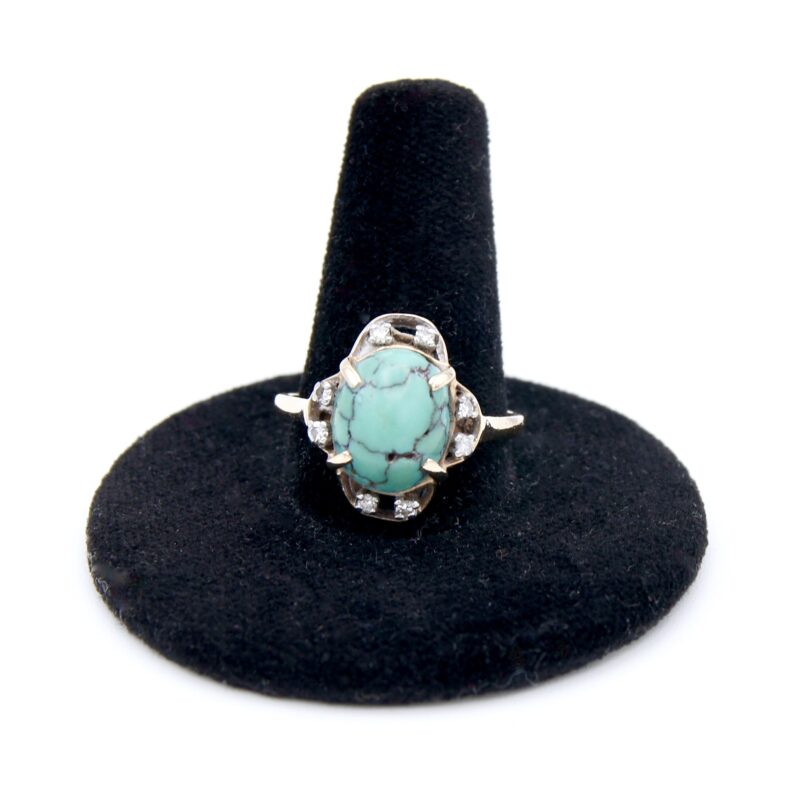 14kt Diamond and Turquoise Ring