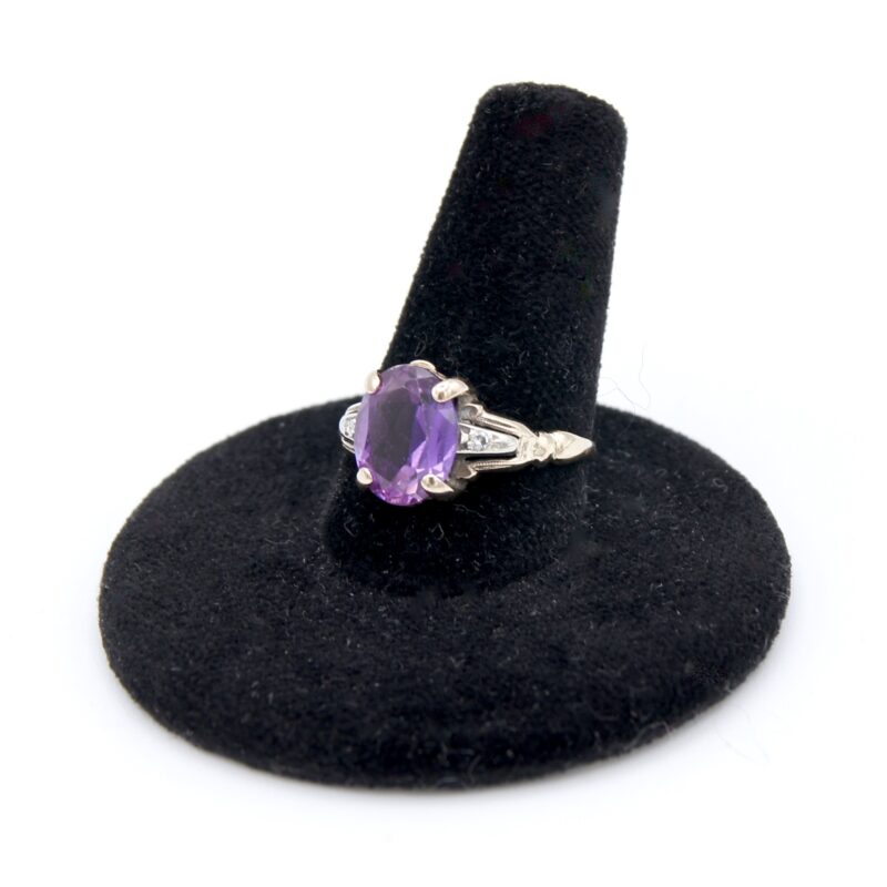 Gold Ring with Violet Stone
