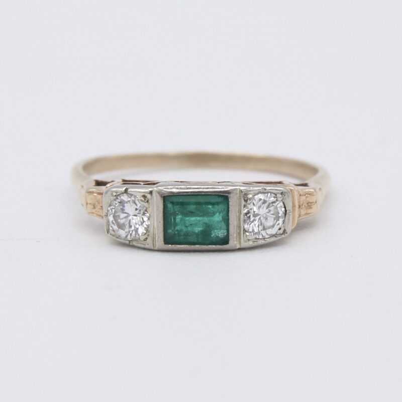 Gold, Emerald & Diamond Ring
