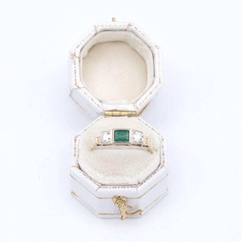 Gold, Emerald & Diamond Ring