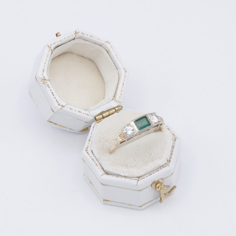 Gold, Emerald & Diamond Ring