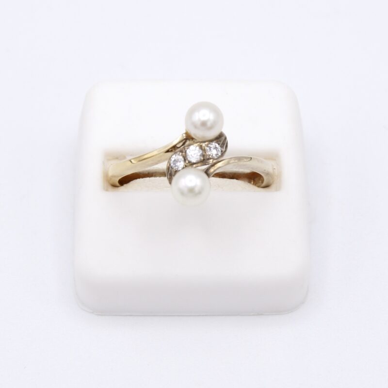 Silver Gilt & Pearl Ring
