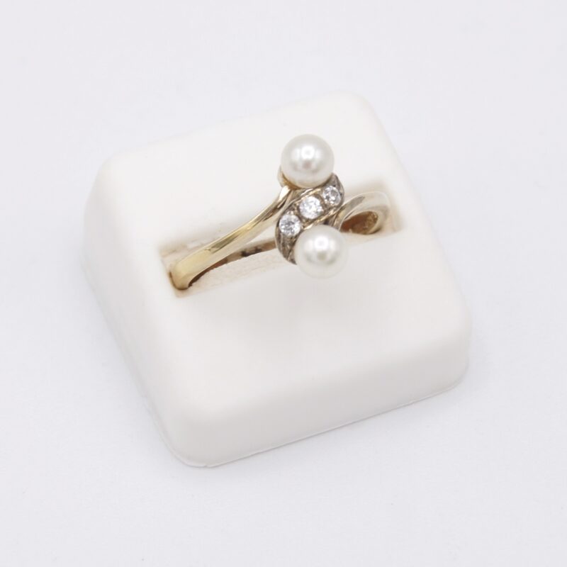 Silver Gilt & Pearl Ring