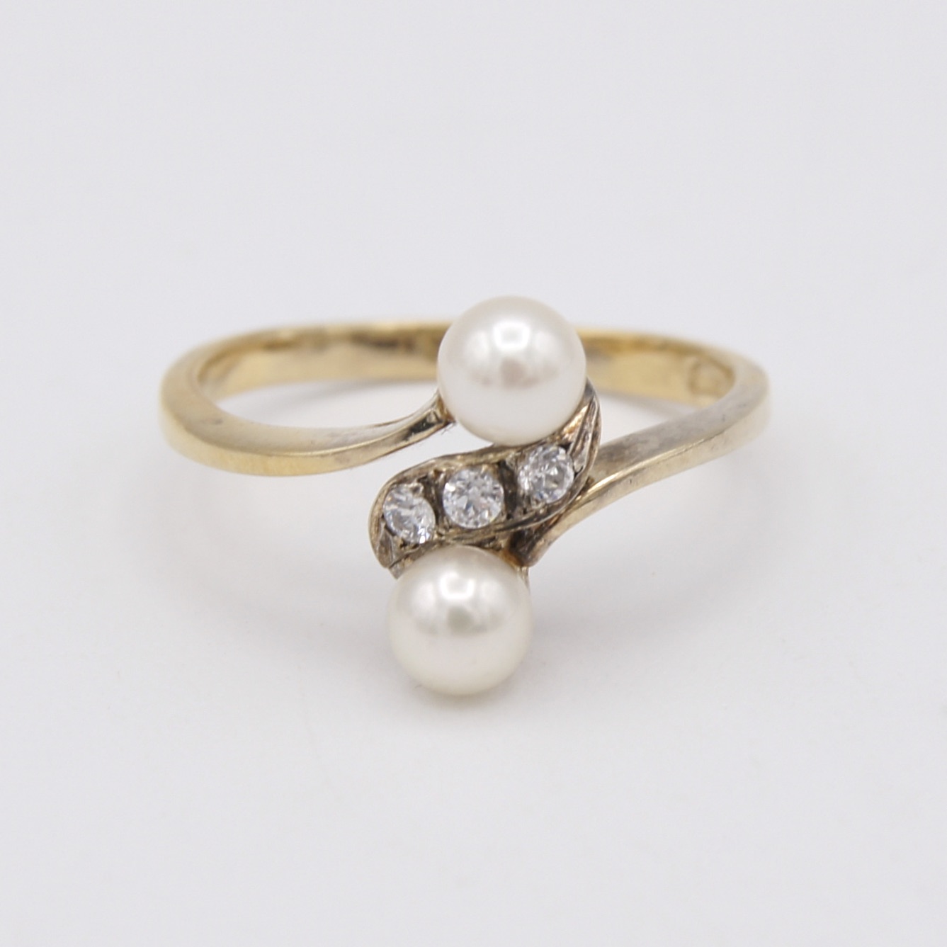 Silver Gilt & Pearl Ring