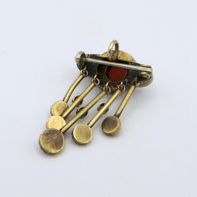 Victorian Coral & Pearl Brooch