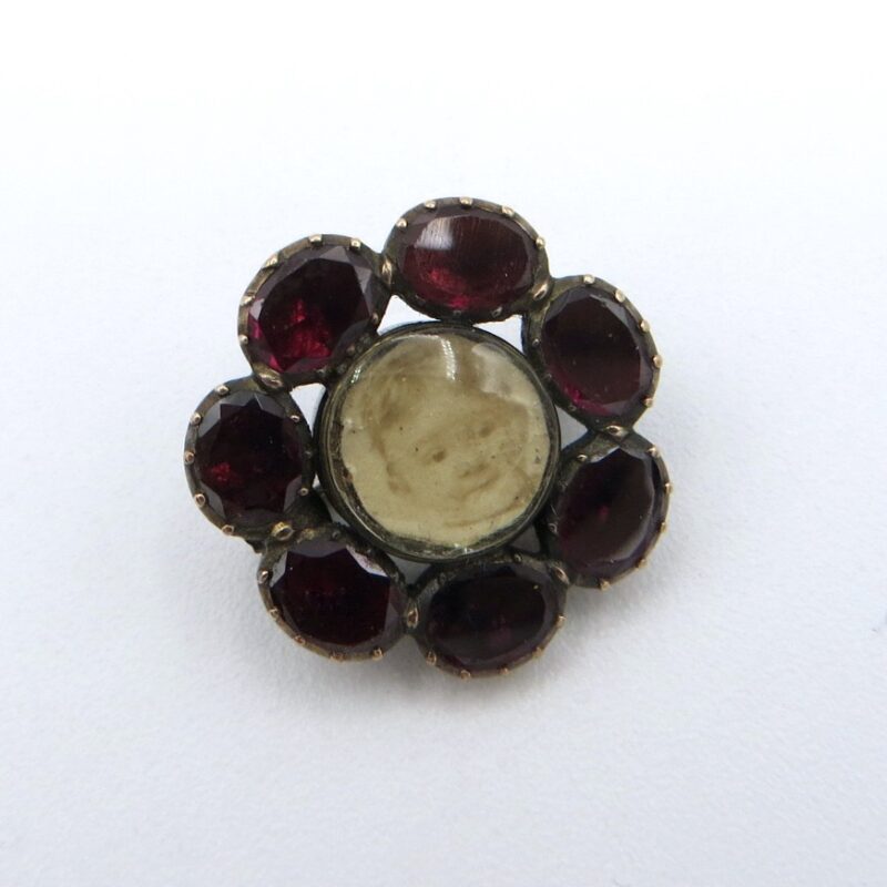 Victorian Garnet Photo Brooch