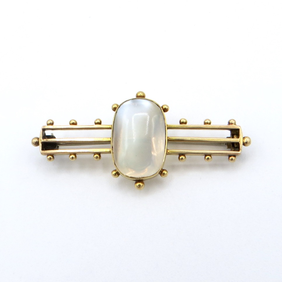 9kt Gold & Moonstone Brooch