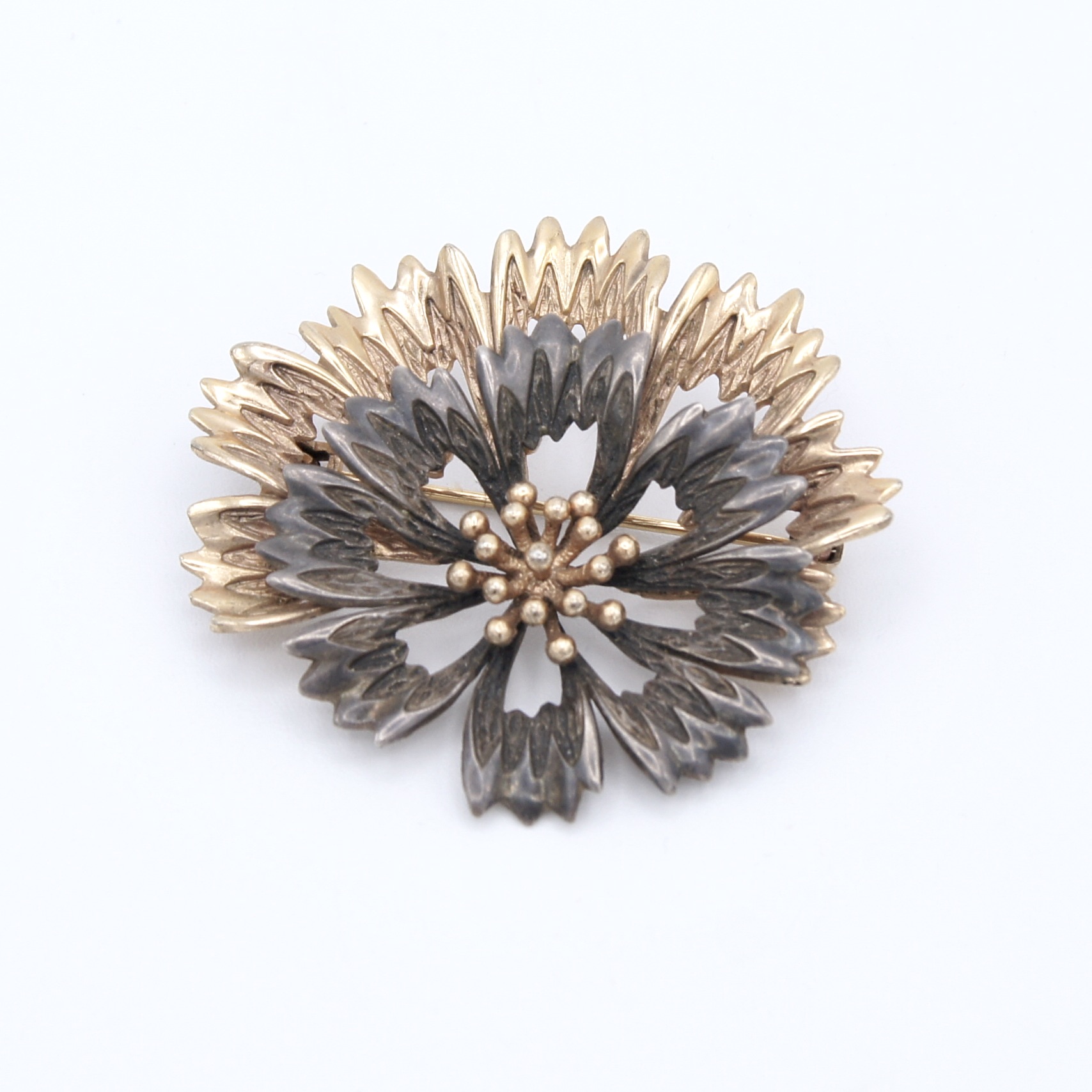 Two-Tone Floral Brooch