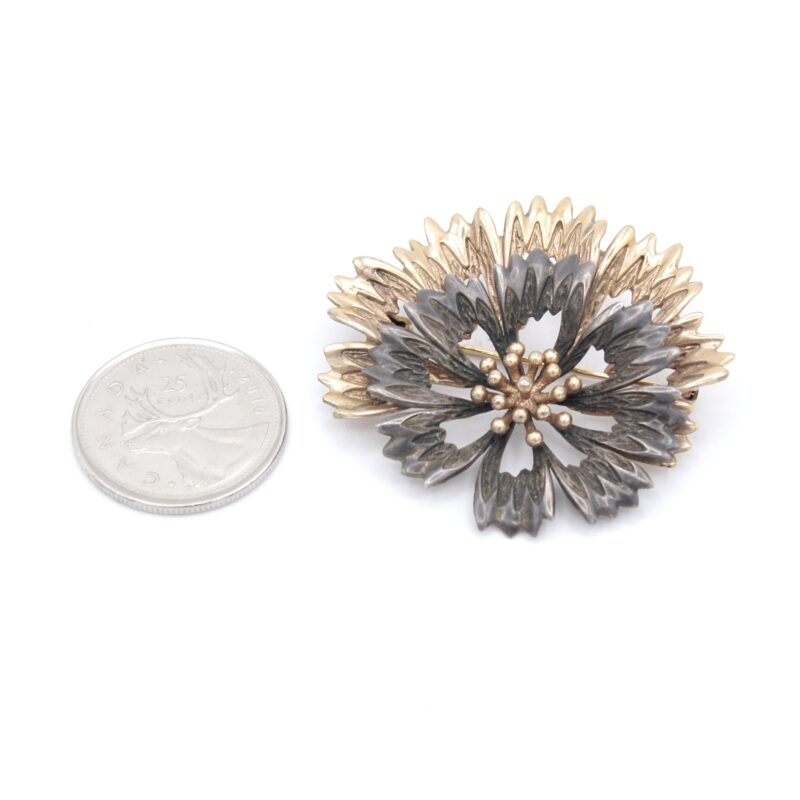 Two-Tone Floral Brooch
