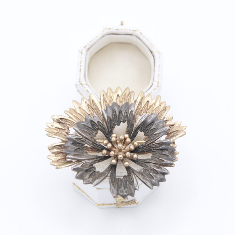 Two-Tone Floral Brooch