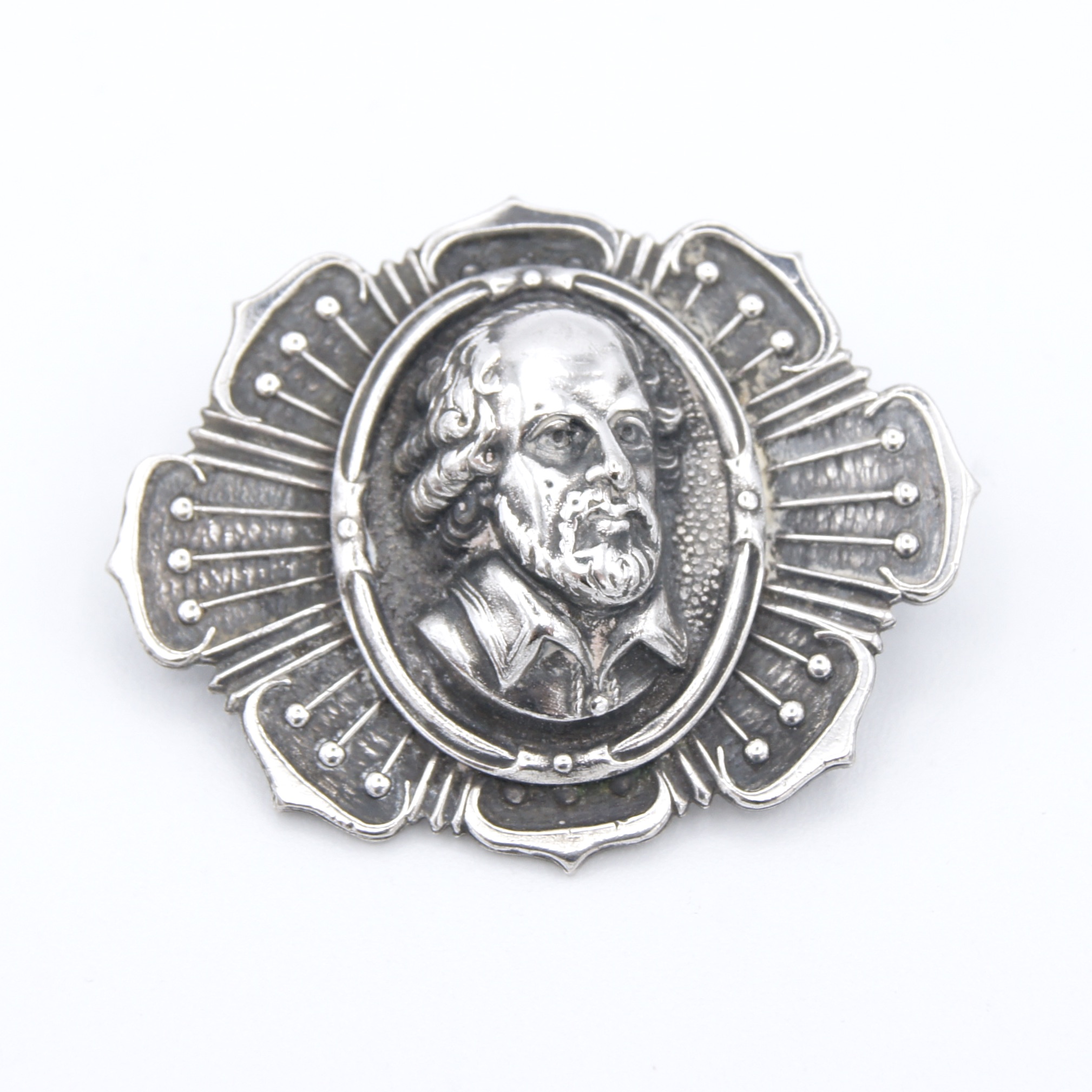 Silver Shakespeare Brooch