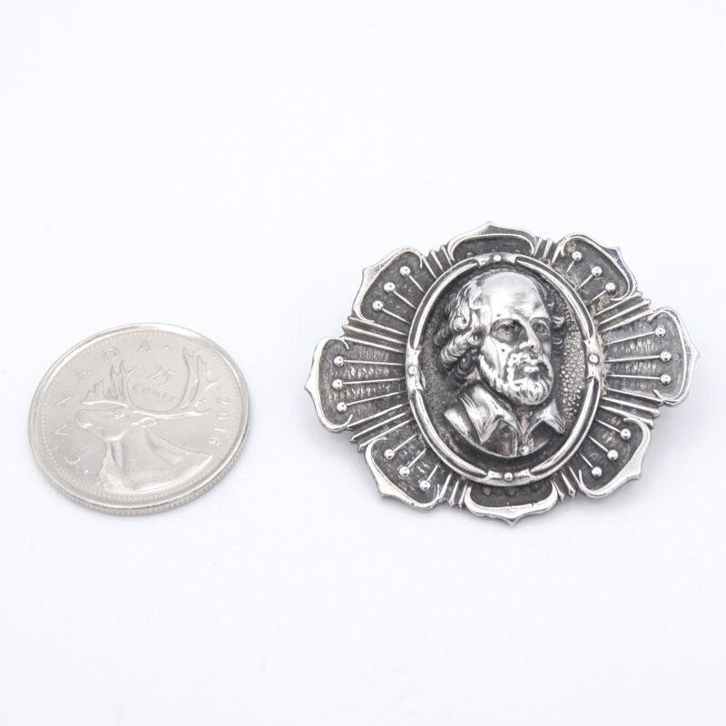 Silver Shakespeare Brooch