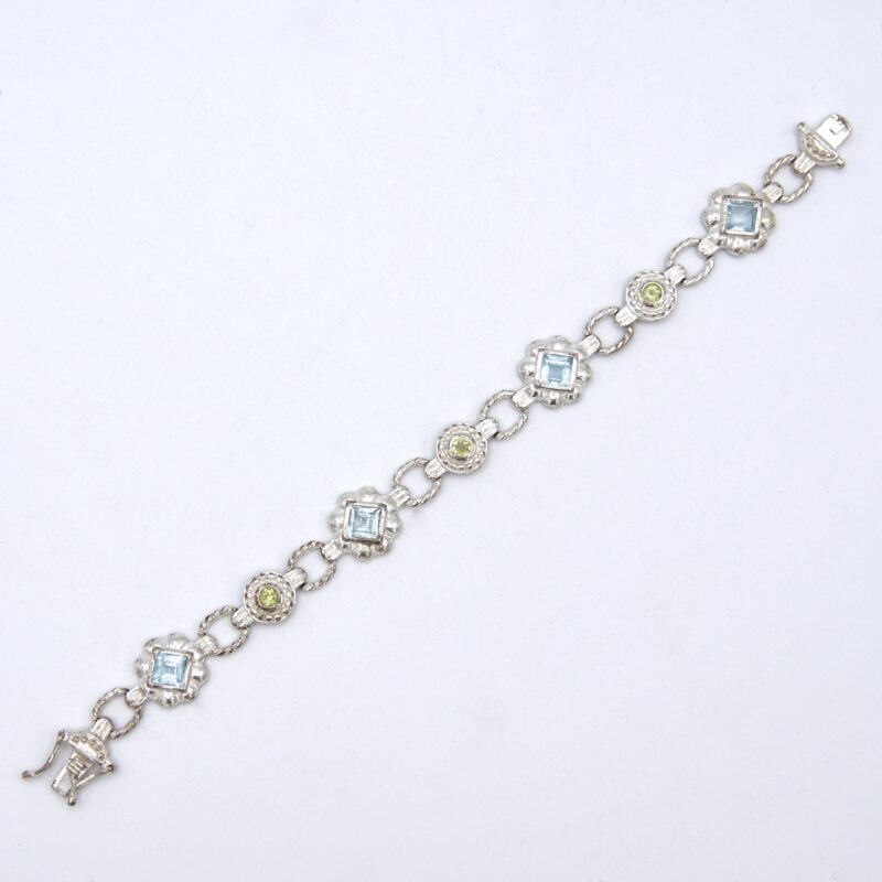 Silver, Topaz & Peridot Bracelet
