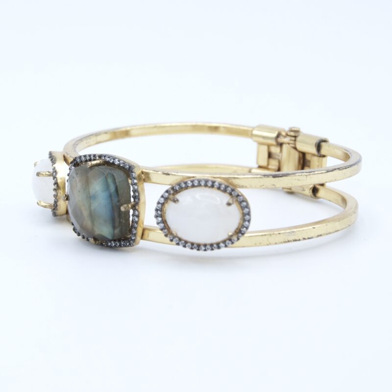 Gilt Labradorite & Moonstone Bracelet