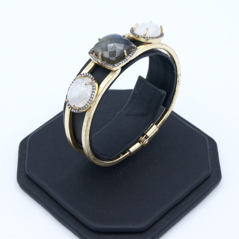 Gilt Labradorite & Moonstone Bracelet